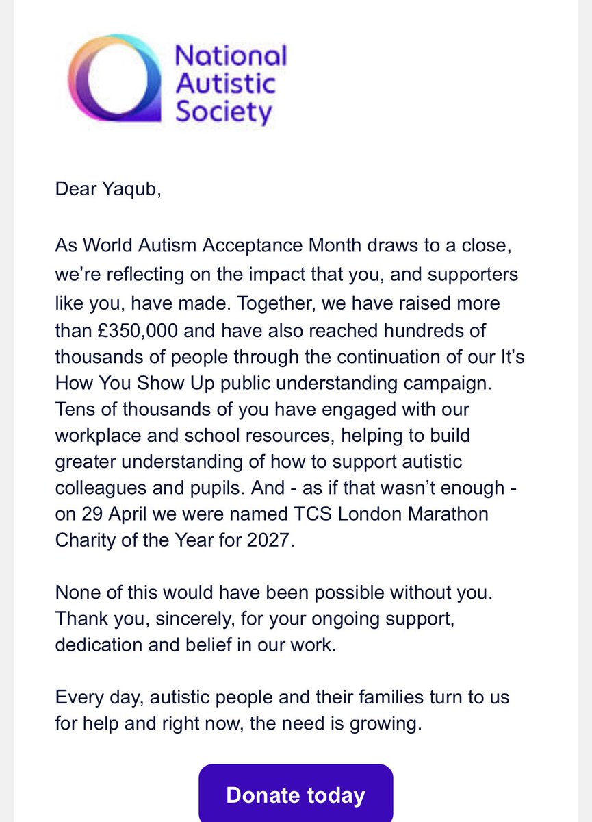 dhoorebbc's tweet image. I and my autistic son Yaqub are proud to contribute to this fundraising effort to support children with special needs.

Acceptance and early intervention support the development of children with #autism.
