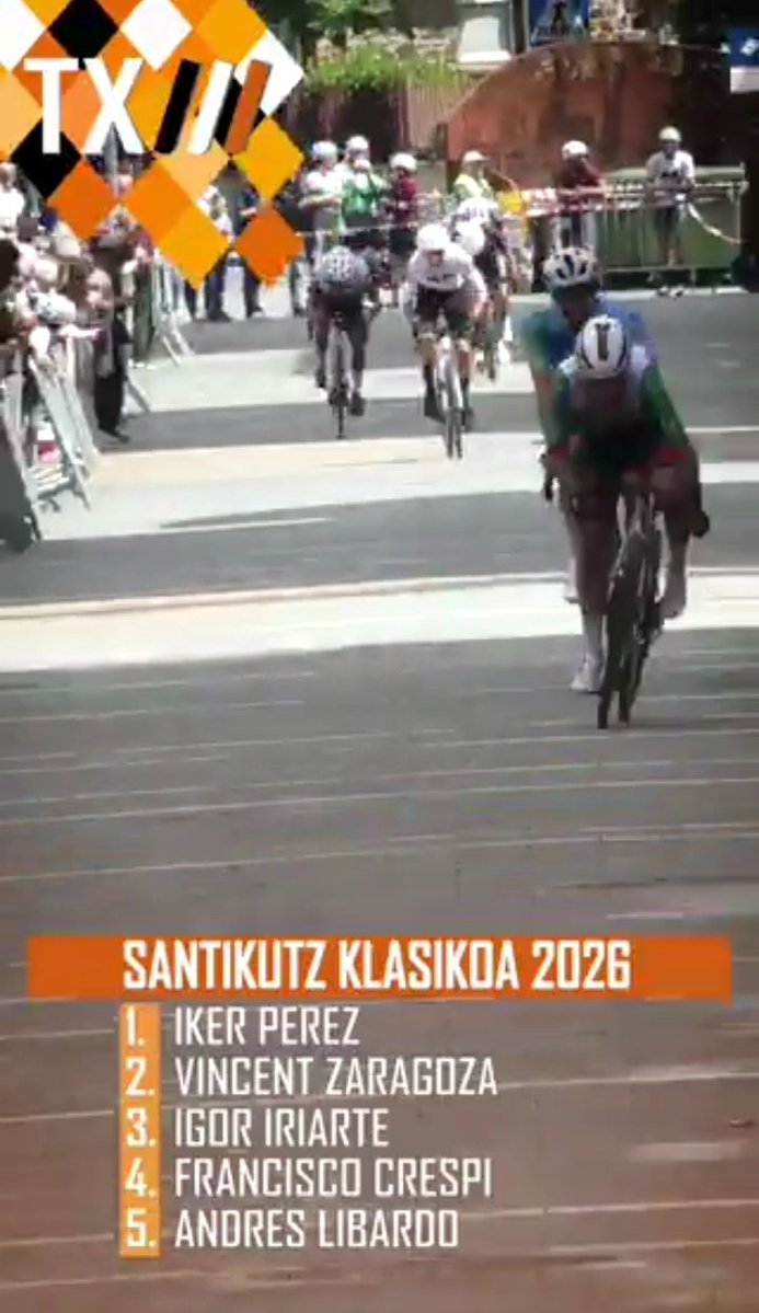 ZXCycling's tweet image. 🇪🇦@SantikutzKlasi

1🇪🇦@ikerperezz04
2🇪🇦@VicentZaragoza1
3🇪🇦I.Iriarte
4🇪🇦F.Crespi
5🇨🇴A.Mancipe
6🇪🇦@pikazasier
7🇪🇦M.Colell
8🇪🇦@_emiliogarcia23
9🇪🇦@danicepa_
10🇪🇦@ConejeroJon
11🇪🇦@unax_errasti
12🇪🇦@JoseMan96338943
13🇨🇵@HugoTapiz
14🇪🇦@adrilozaano

#cycling