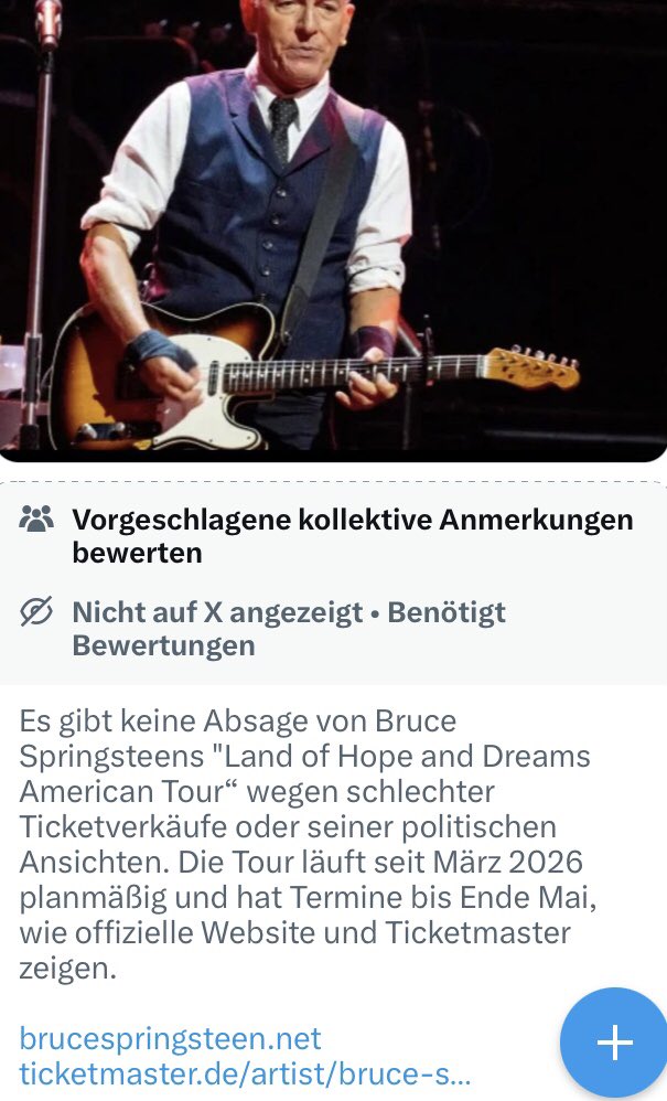 <a href="/MedienfuzziShow/">DerMedienfuzzi</a> <a href="/UnmaskTheSys/">Unmask The SYS</a> Hahahaha! Wieder mal viel Lärm um nichts. 😂😂😂

brucespringsteen.net
ticketmaster.de/artist/bruce-s…