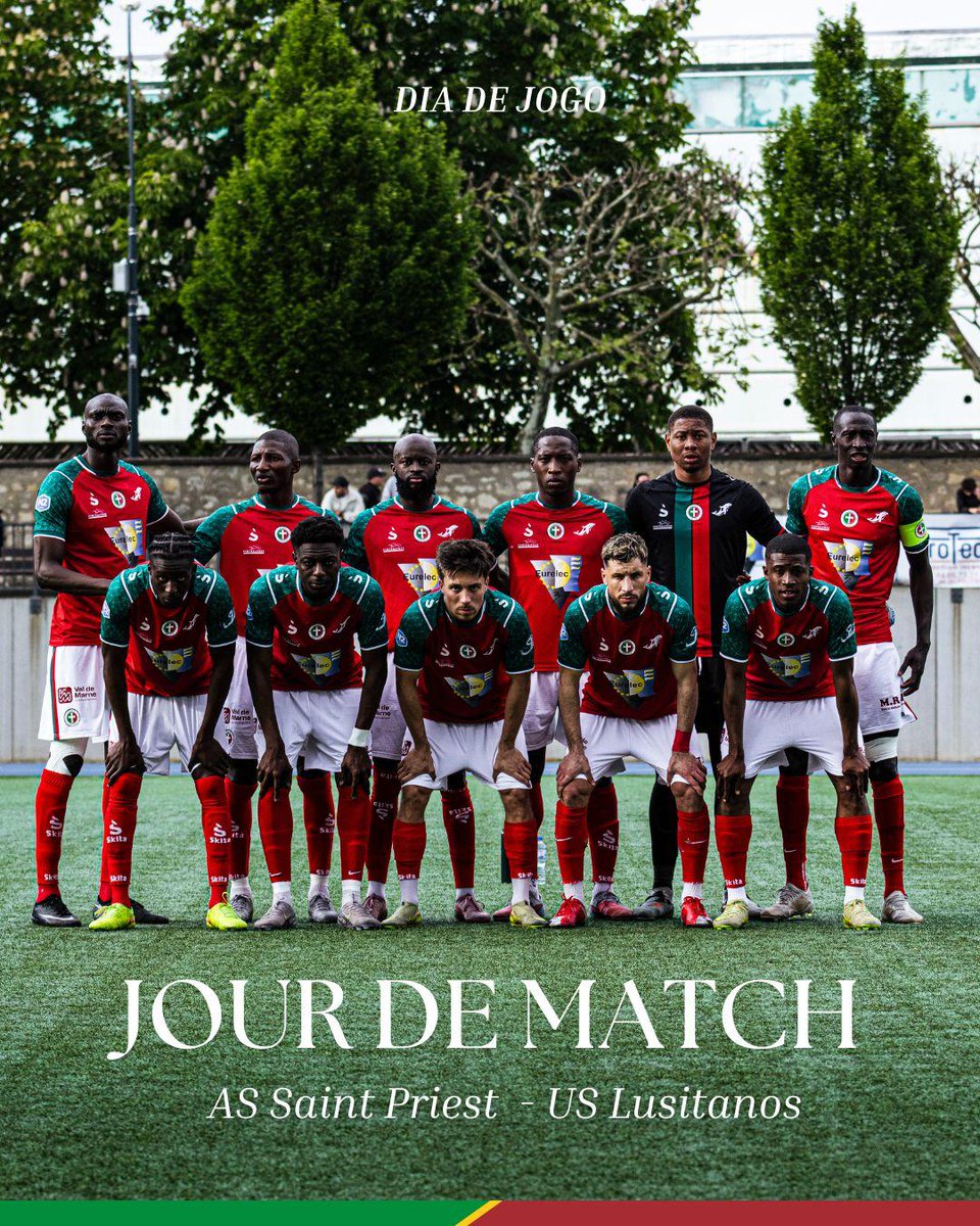 USLUSITANOS's tweet photo. ✳️C'EST JOUR DE MATCH !
🔥 HOJE TEMOS JOGO ! 
 🎆@National2
⚽️ @assaintpriest
 🏟️ Stade Jacques Joly
 🕐18h
 #ForçaLusitanos
#ASSPUSL
#national2
 #FootNational
 #SomosAHistoria https://t.co/raiTRl4Jub