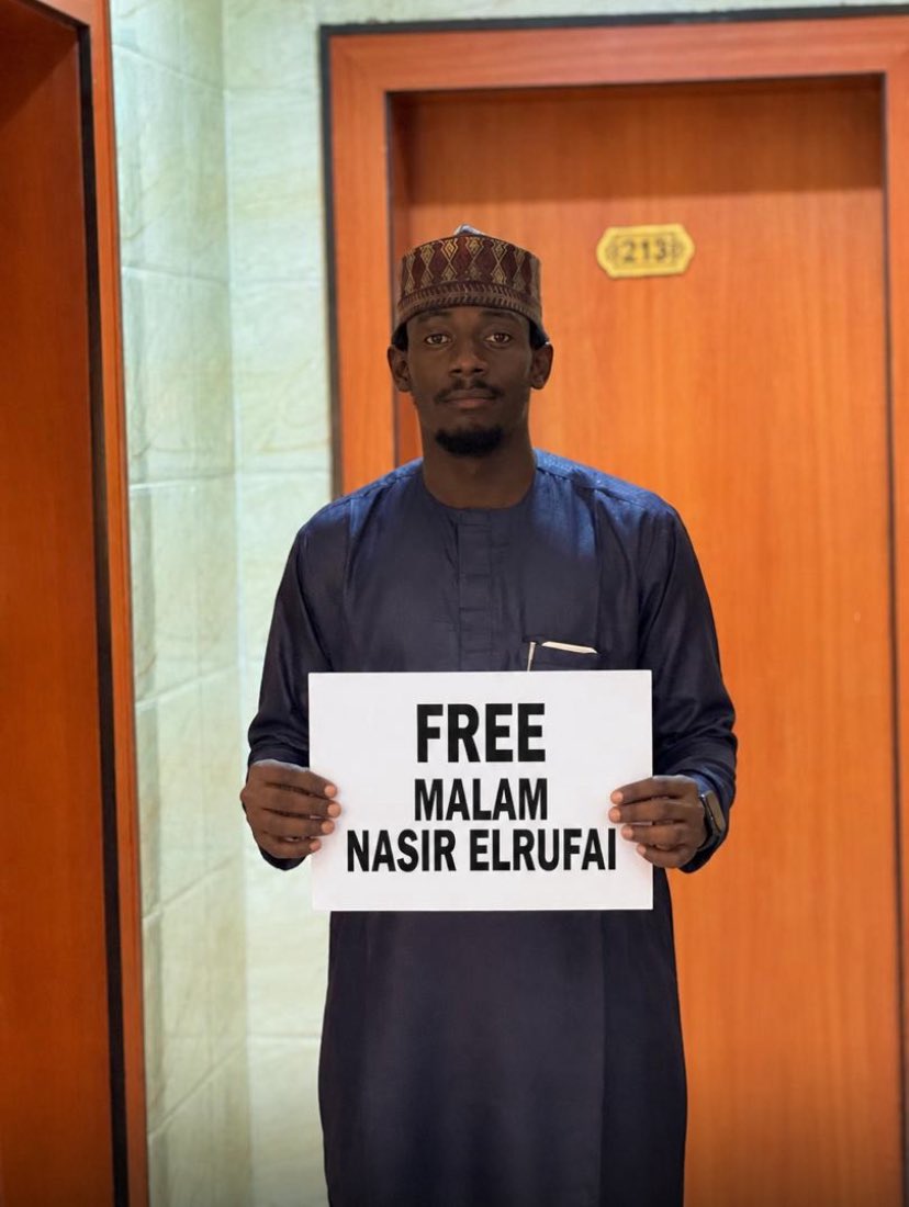 farooqmalamie's tweet photo. You can’t keep MALLAM @elrufai locked up and expect us to keep quiet. This is not justice this is oppression. We are 100% behind our leader, no shaking. If you think silence means weakness, you’re wrong. The people are watching, and the people are ready. https://t.co/WbiLq7Fqpd