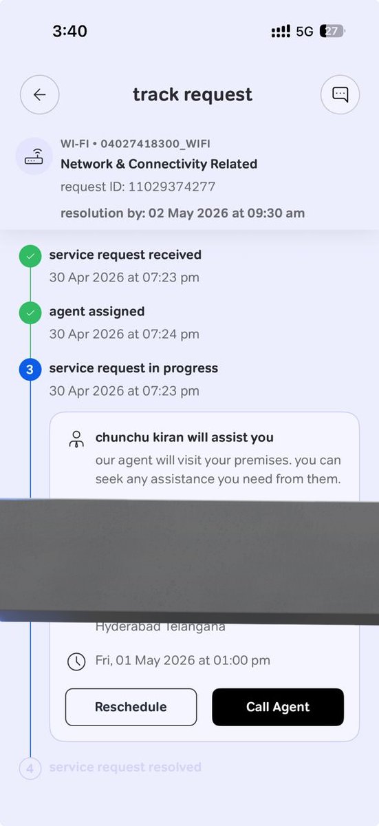 AryanKumar_1's tweet photo. My WiFi service request has been “in progress” since April 30 with no resolution, even after an assigned visit. No proper update, no fix, just delays. Really disappointing service. Please resolve this ASAP. #CustomerService #WiFiIssue 
@Airtel_Presence https://t.co/G9uLzNTcnJ