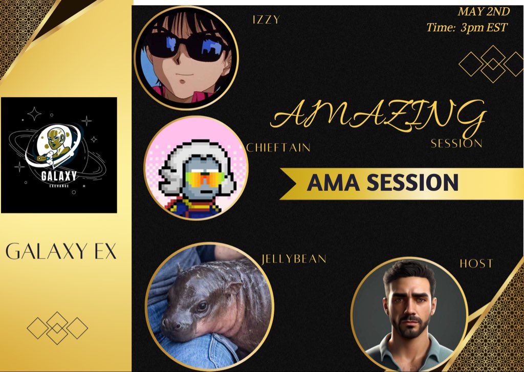 ChainCalls's tweet photo. 🎙AMA ANNOUNCEMENT 🎙

🔥We are excited to announce that GALAXY EXCHANGE will be hosting an AMA session with @jellybeanonsol

🎙Venue : https://t.co/q8Cezg8qJr
📅Date: MAY 2ND
⏱Time : 3pm EST
📍Speaker : @jellybeanonsol
🔥Host : CALEB 
🏆Prize : SOL https://t.co/U2hmSZ4X4g