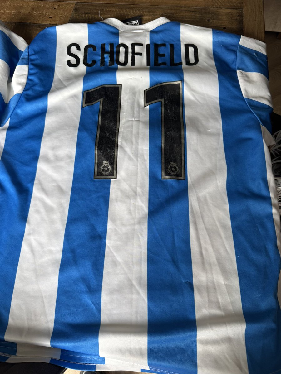 dj_htafc's tweet photo. Grandad found this and gave it me back. My first Town shirt - I’m 37 now 🥺 I haven’t seen it since a kid.
Brings back a lot of memories. Growing up near Liverpool  boys would pick out Everton and Liverpool players to emulate at school and I’d just want to be Danny 😂 #htafc https://t.co/i1SlywRyfN