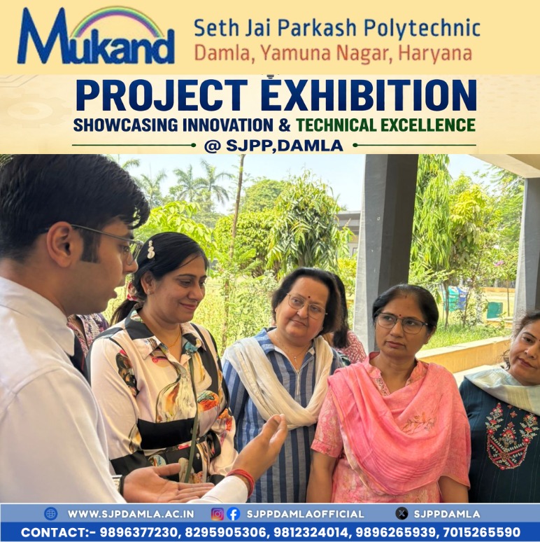 sjppdamla's tweet photo. Seth Jai Parkash Polytechnic, Damla successfully organized a Project Exhibition featuring a wide range of innovative projects developed by students from various departments. 

#SJPPDamla #ProjectExpo #EngineeringStudentsIndia #PolytechnicStudents #StudentInnovation #TechProjects https://t.co/xiAMI54HKQ