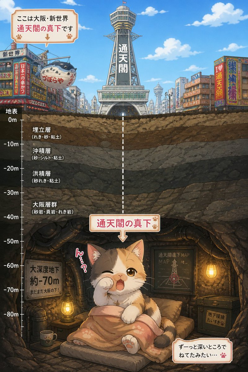 Kitten Under Tsutenkaku Cutaway