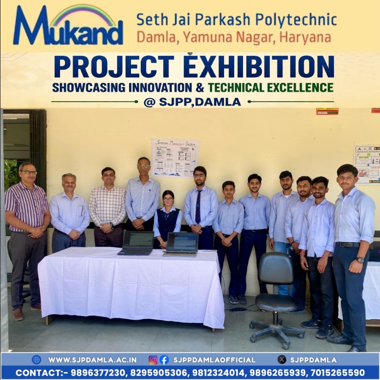 sjppdamla's tweet photo. Seth Jai Parkash Polytechnic, Damla successfully organized a Project Exhibition featuring a wide range of innovative projects developed by students from various departments.

#SJPPDamla #ProjectExpo #EngineeringStudentsIndia #PolytechnicStudents #StudentInnovation #TechProjects https://t.co/rh0Ld6AJIH