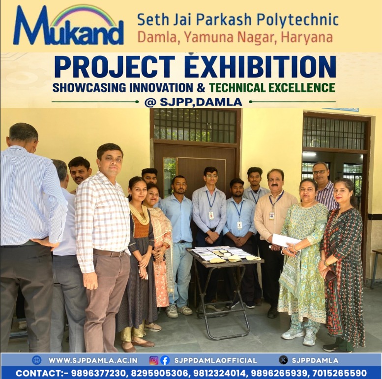 sjppdamla's tweet photo. Seth Jai Parkash Polytechnic, Damla successfully organized a Project Exhibition featuring a wide range of innovative projects developed by students from various departments.

#SJPPDamla #ProjectExpo #EngineeringStudentsIndia #PolytechnicStudents #StudentInnovation #TechProjects https://t.co/rh0Ld6AJIH