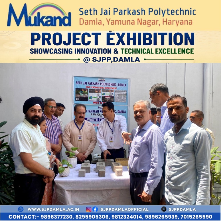 sjppdamla's tweet photo. Seth Jai Parkash Polytechnic, Damla successfully organized a Project Exhibition featuring a wide range of innovative projects developed by students from various departments.

#SJPPDamla #ProjectExpo #EngineeringStudentsIndia #PolytechnicStudents #StudentInnovation #TechProjects https://t.co/rh0Ld6AJIH