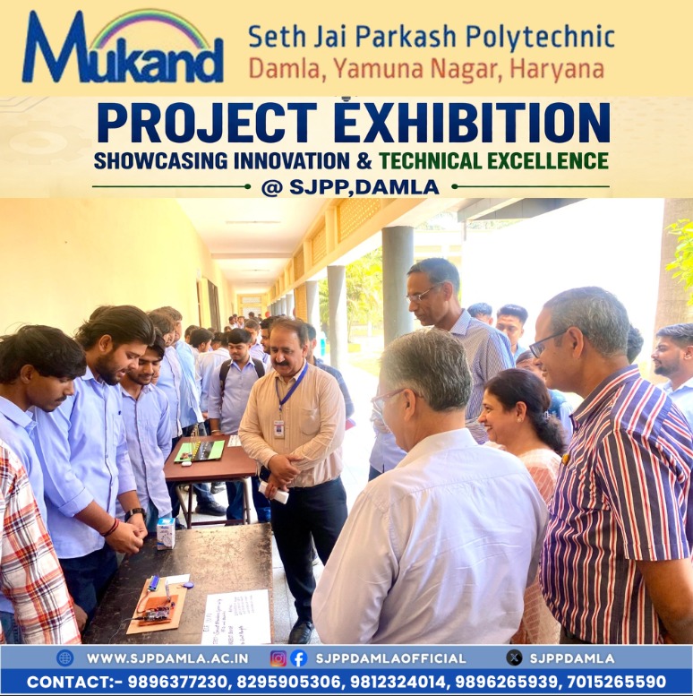 sjppdamla's tweet photo. Seth Jai Parkash Polytechnic, Damla successfully organized a Project Exhibition featuring a wide range of innovative projects developed by students from various departments.

#SJPPDamla #ProjectExpo #EngineeringStudentsIndia #PolytechnicStudents #StudentInnovation #TechProjects https://t.co/lVcElSnTkB