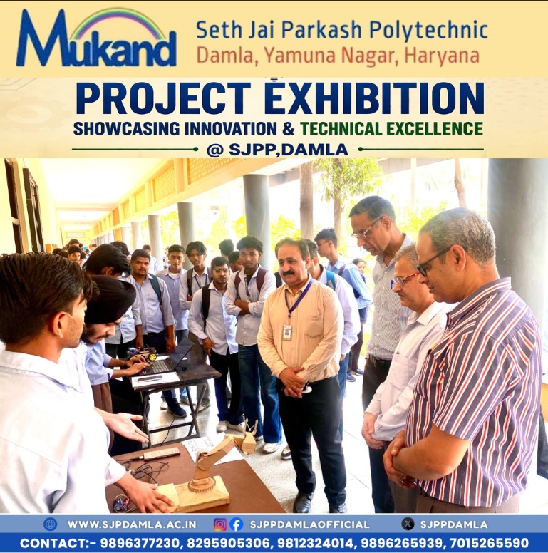 sjppdamla's tweet photo. Seth Jai Parkash Polytechnic, Damla successfully organized a Project Exhibition featuring a wide range of innovative projects developed by students from various departments.

#SJPPDamla #ProjectExpo #EngineeringStudentsIndia #PolytechnicStudents #StudentInnovation #TechProjects https://t.co/lVcElSnTkB