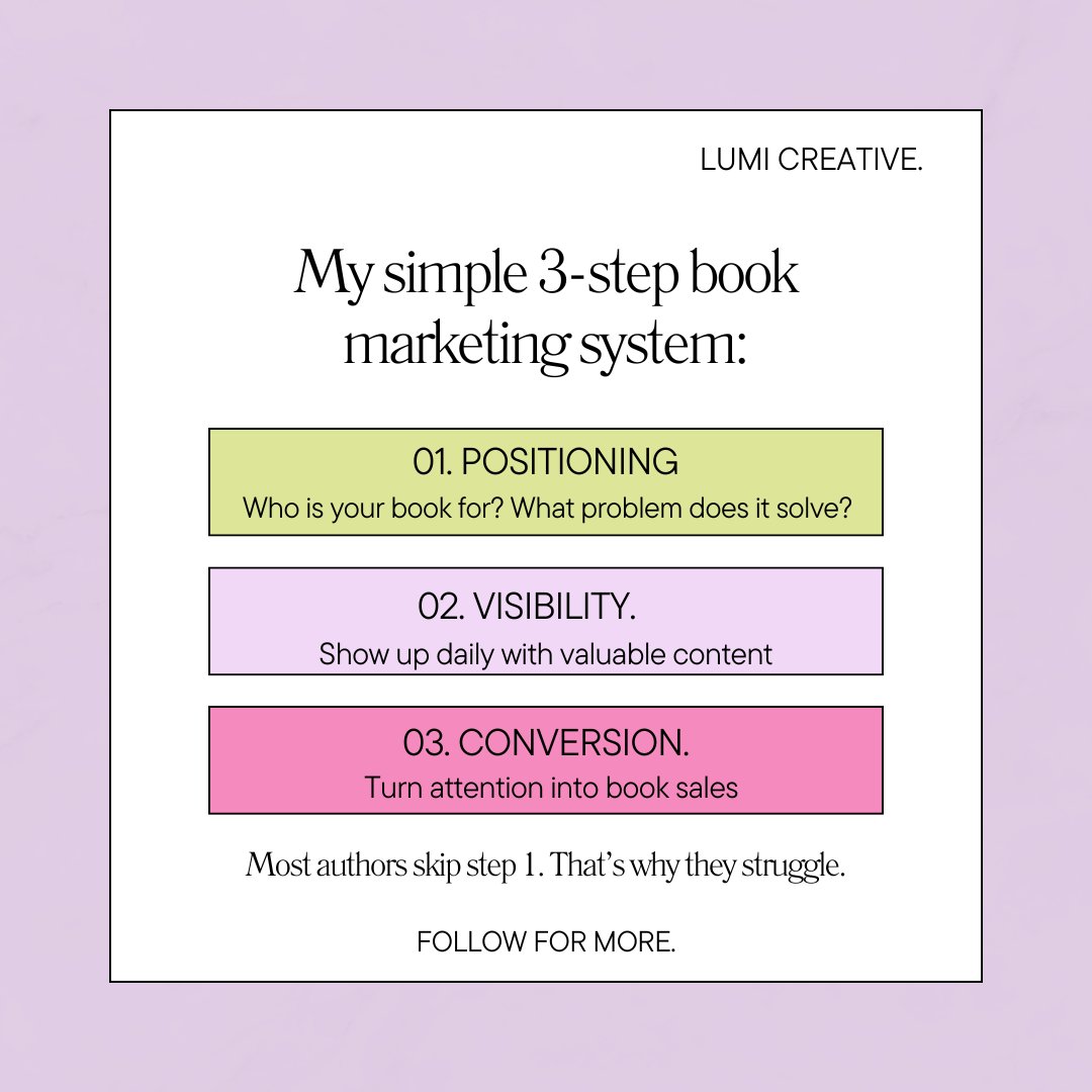 Glory770433's tweet image. Most authors struggle because they skip one.
Books don’t sell because they exist.
They sell when the right people see them, want them, and believe they need them.
#BookMarketing #SelfPublishing #AuthorMarketing #WritingCommunity #BookTwitter #authorsofTwitter