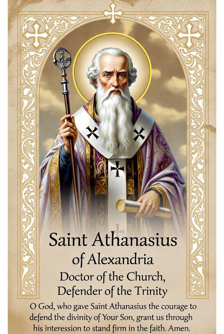 father_rmv's tweet image. Saint Athanasius, often titled Athanasius the Great or Athanasius the Confessor, stands as one of the most influential figures in early Christian history. Born around 296 to 298 in Alexandria, Egypt, he received a thorough education in Christian doctrine, Greek literature, and