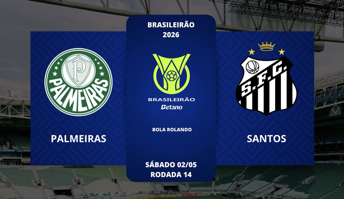 justfootball78's tweet image. 🔵 | 𝐌𝐀𝐓𝐂𝐇𝐃𝐀𝐘 
🏆 | الدوري البرازيلي
⚽ | بالميراس 🆚 سانتوس
◀️ | الجولة 1️⃣4️⃣
📅 | الاحد 3-5-2026
⏰ | 12:30ص
🏟 | اليانز باركي ستوديوم
🎙️ | عمر الطنيجي
📺 |  DUBAI SPORTS 1️⃣
⚽️🇧🇷 #Brasileirão | #Palmeiras x #Santos
#PalmeirasSantos