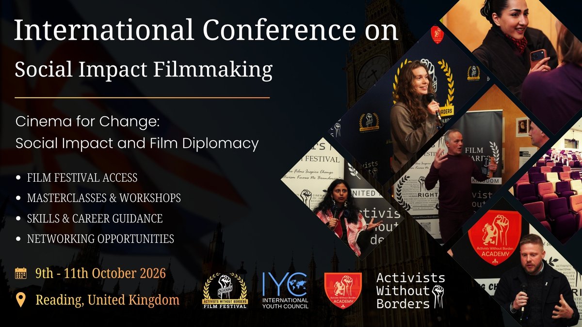 ActivistsWB's tweet photo. Join us in the UK for the International Conference on Social Impact Filmmaking! 🌍

Not your typical conference - expect dynamic sessions, powerful films, and inspiring conversations on human rights, climate, and social justice.

🔗 https://t.co/qnOtLju2w5

@IYCupdates https://t.co/ygB8kto87Z