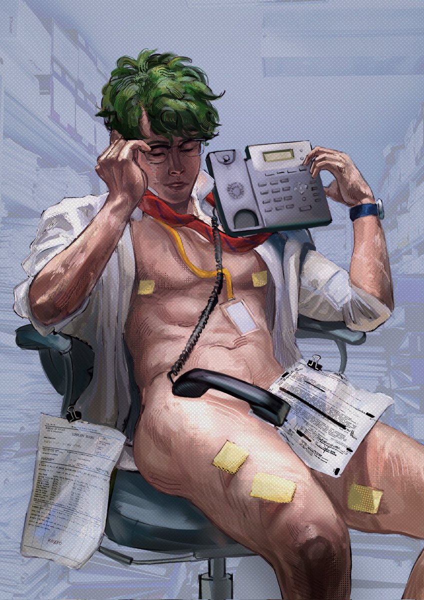 _kayipo's tweet photo. In honor of the release of the extra episode, here's Izuku at the office😋 
#MHA #myheroacademia https://t.co/MzYiCfZxjN
