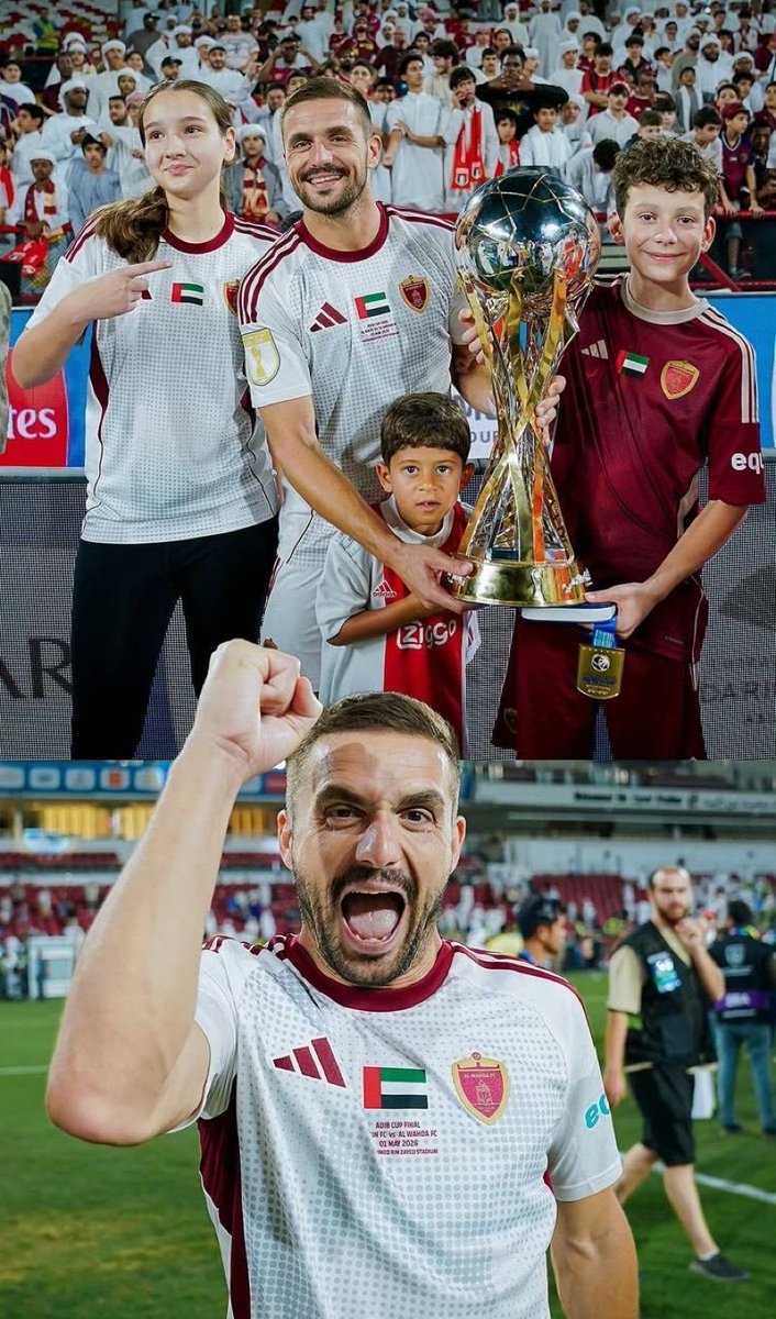 🏆 Dušan Tadić won the UAE League Cup yesterday, while his son was wearing an Ajax shirt. #Ajax