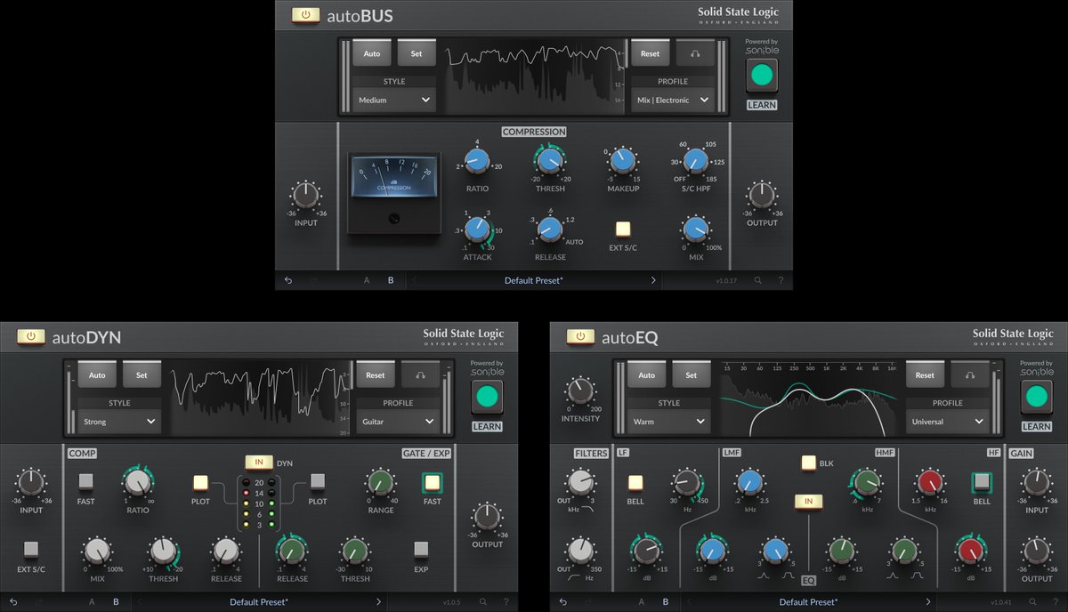 plugincollector's tweet image. Solid State Logic『SSL autoSeries Bundle』が33%OFFセール中！
数多の名曲を生み出してきたSSL 4000コンソールに、sonible社の高度なAI自動処理機能を組み合わせた、バスコンプ、コンプ、EQプラグインのバンドルです。

pluginboutique.com/product/81-Bun…

通常価格 25,693円 → 17,071円

#DTM #PR #SSL