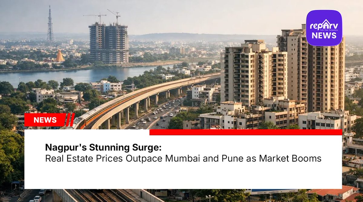 Reparvnews's tweet image. Nagpur real estate prices are rising faster than Mumbai and Pune.

Infrastructure growth, metro expansion, and rising demand are turning the city into a major investment hotspot.

Read more:
 reparv.in/news/nagpurs-s…
#Nagpur #RealEstateIndia #PropertyMarket