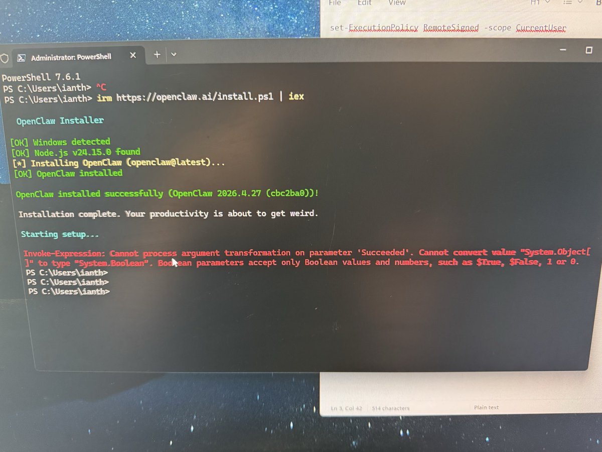 ianitguy2019's tweet photo. Who been having fun trying to get open claw to work best way is fixing problems when they come up. Getting use to power shell and cmd lol 😜 take me back installing windows 98 again from command prompt . Claw x and Claude desk have got a security  risk.  Back door browser bridge https://t.co/9S4Ar4SxaM