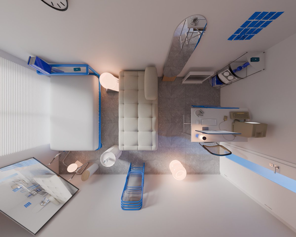 00sh_____'s tweet photo. ブルーをばら撒いた部屋が好みすぎる… https://t.co/PshYcO7CNx