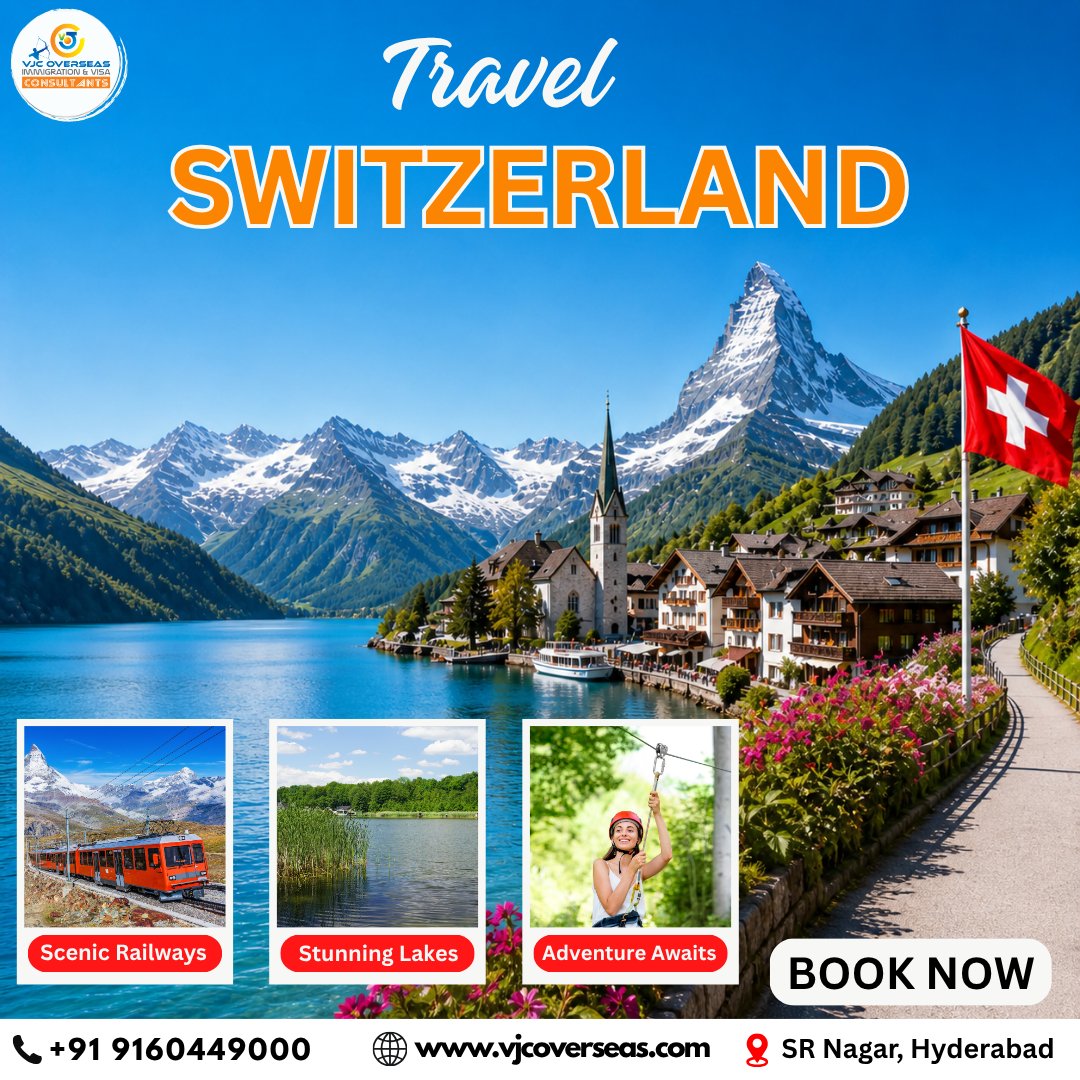 VJCOVERSEAS's tweet image. Discover the beauty of Switzerland!

From scenic railways to stunning lakes and thrilling adventures — your dream trip starts here

📞 +91 9160449000
🌐 vjcoverseas.com

Book your Swiss getaway today!

#Switzerland #TravelEurope #ScenicViews #LuxuryTravel #VJCOverseas