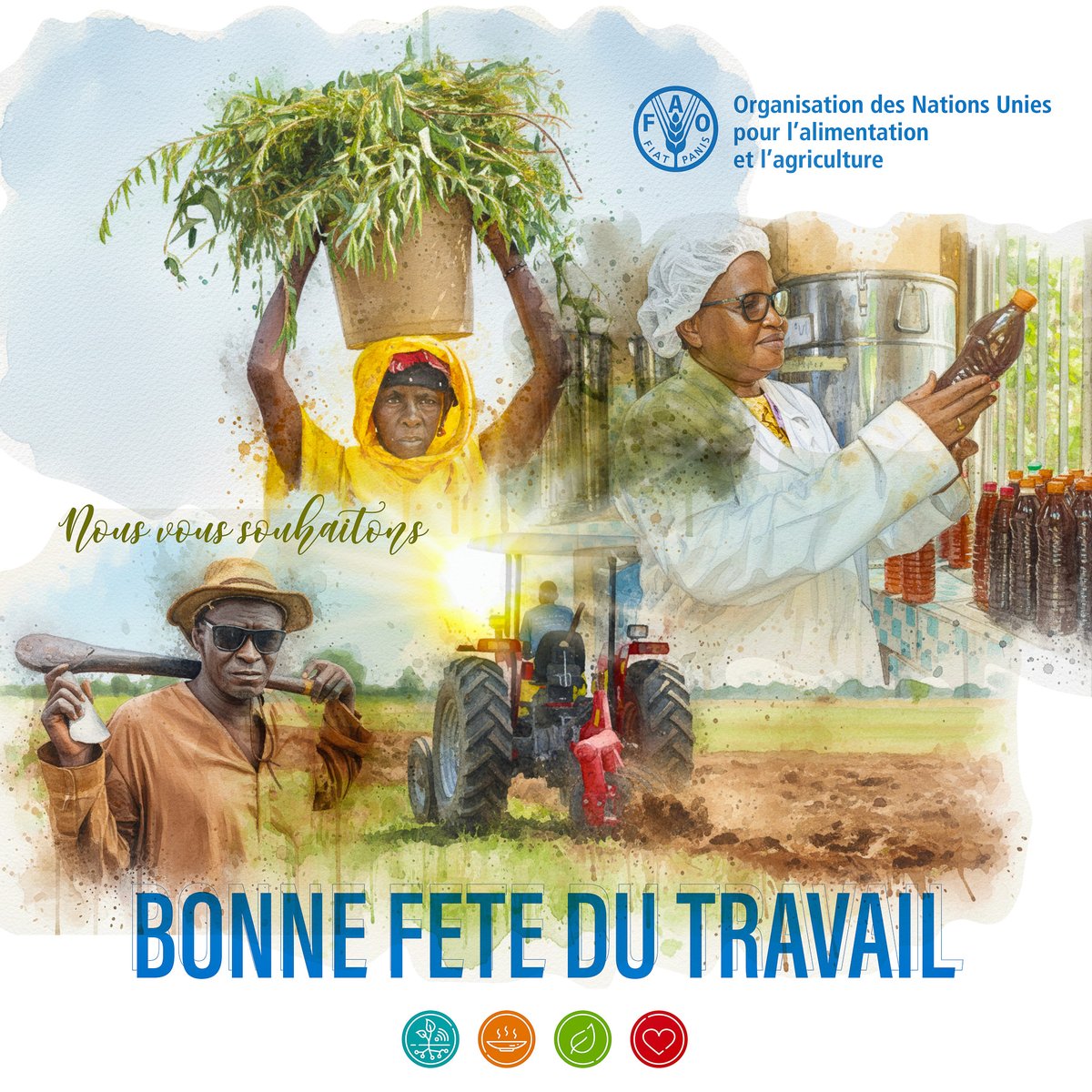 FAOWestAfrica's tweet image. 💐En ce 1er mai, @FAOWestAfrica célèbre toutes celles &amp;amp; tous ceux qui travaillent chaque jour pour nourrir le monde &amp;amp; préserver notre planète.
📷 Merci aux agriculteurs, éleveurs, pêcheurs &amp;amp; à l’ensemble des acteurs des systèmes alimentaires durables.
@FAO 
#4Betters 
#ZeroHunger