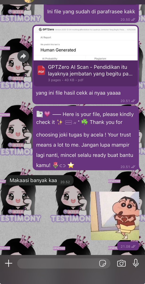 Cela; Joki Tugas 1800+ TESTI tweet media