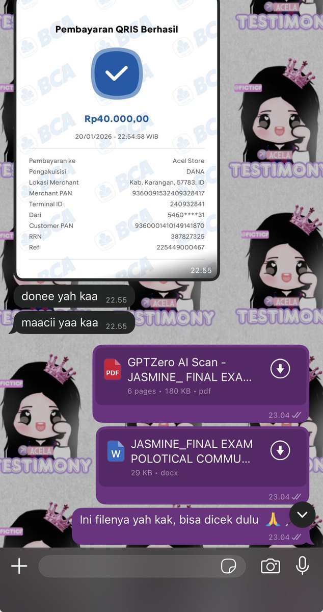 Cela; Joki Tugas 1800+ TESTI tweet media