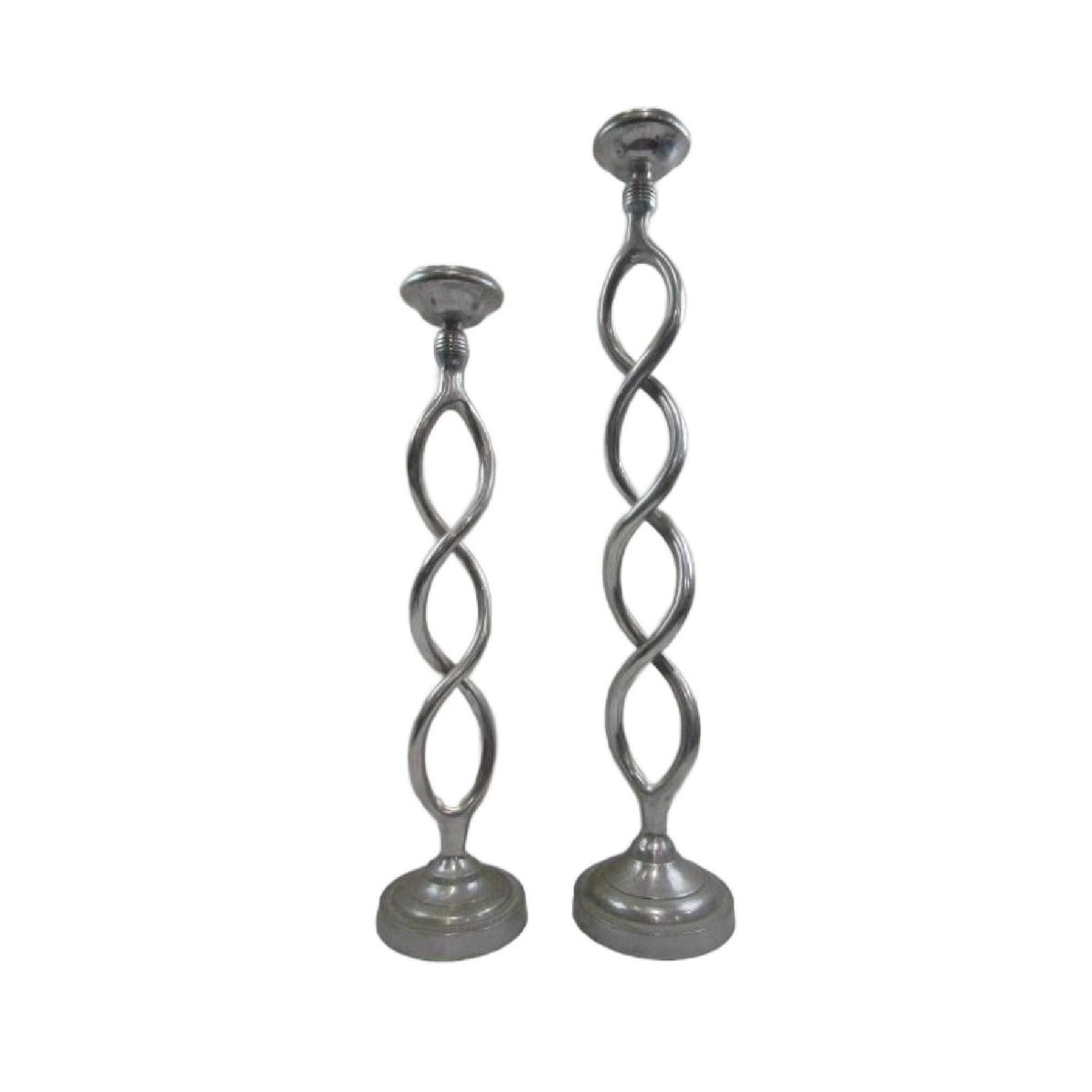 JunkYardBlonde's tweet image. Vintage Silver Cast Metal Twisted Helix Candle Holders, set of 2, 30" Tall tuppu.net/1b539f49 #JunkYardBlonde #Etsy #Centerpiece