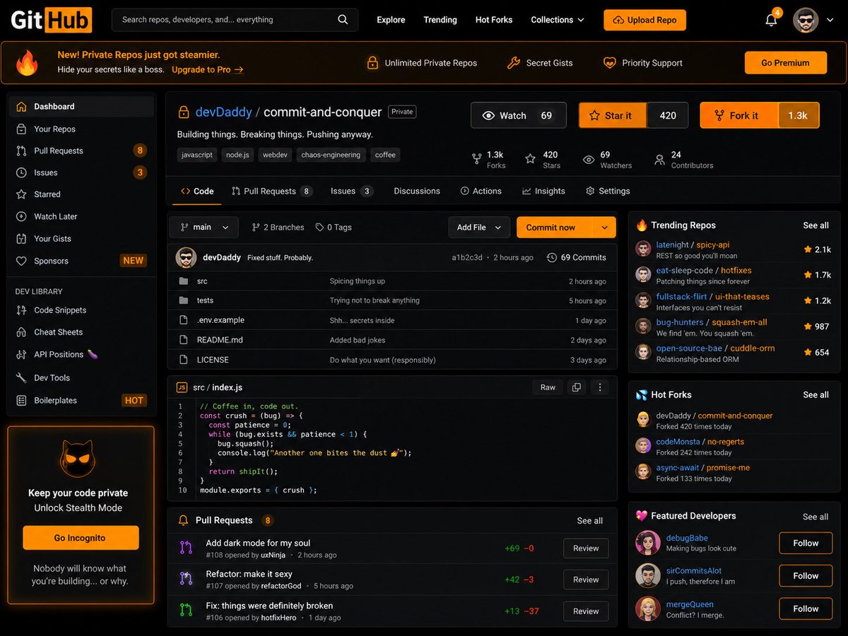 SashaShips's tweet photo. @andrewqu What if PornHub built GitHub https://t.co/96ygrFaDTb