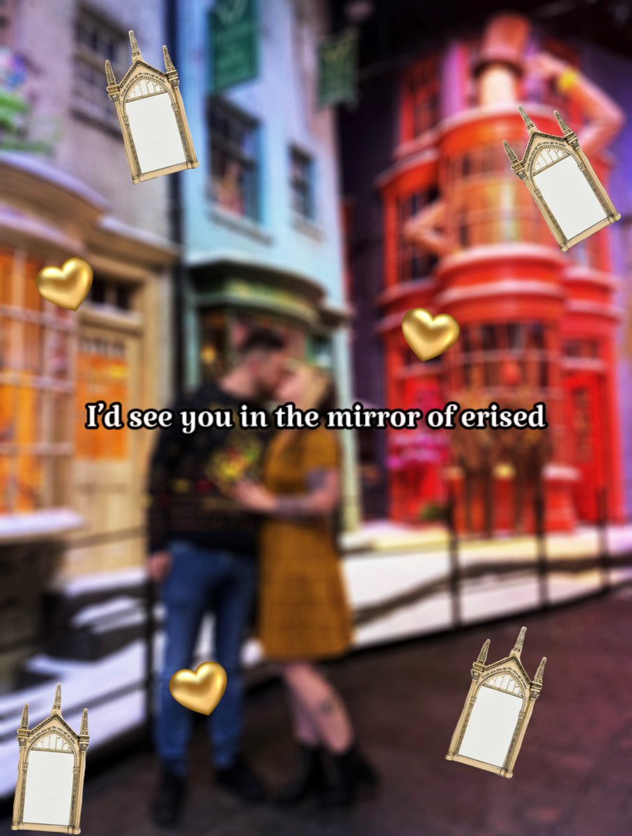 Charms__Class's tweet image. I had to do my own version of one of the @harrypotter posts I saw last week, because today me and my fiancé are celebrating our 4th anniversary🥹 
•
•
•
•
#harrypotter #anniversary #couple #engaged #nerd @wbtourlondon