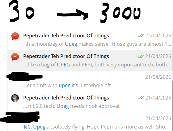 ztrader369's tweet photo. 100x call in my private TG. This is how I've survived 6 years in meme coins 100%.

On eth, people build with a vision, a purpose, and actual love for decentralisation, because they understand, if we don't embrace it, we will be slaves.

This is why the real meme coins are on eth, the real devs, the real whales, the real visionaries are ON ETH.

i dont scan or snipe, I build a thesis. deep research. Talk with a network of veterans on Eth.

And this is different. A UFO like $shib or $PEPE was and the chart is the same structure.

Could be 10000x if im correct on what $Upeg actually is.

Access thru my substack. Maybe you don't wanna miss the next life changing 10 000x with no snipping or any complicated or illegitimate behaviors involved.

I just buy like you and me, just 6 years of experience behind.