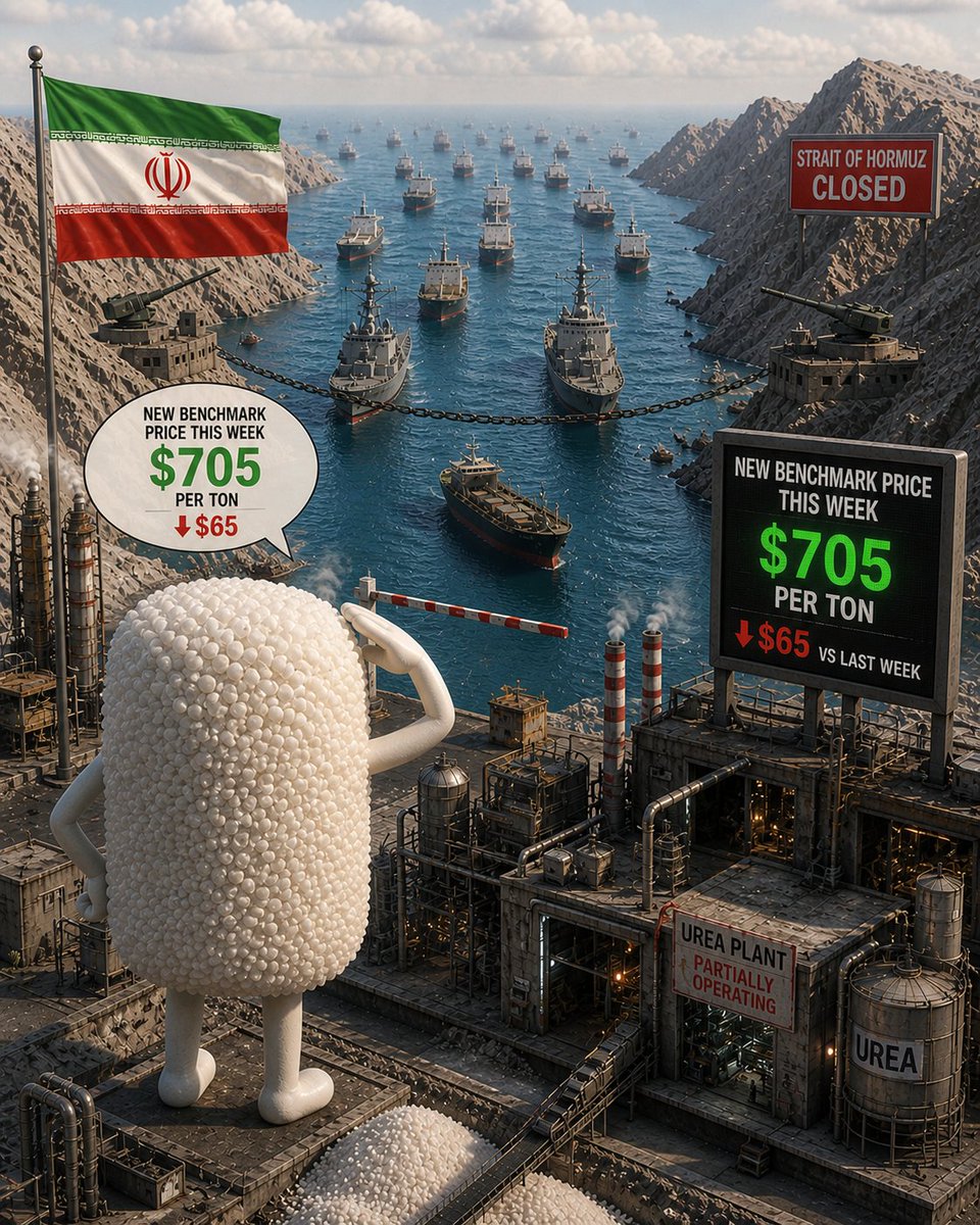ArmaitiMex's tweet image. Iranian urea producers have set this week’s new benchmark price at $705 per ton, marking a $65 decline compared to the previous week.

#urea #fertilizer #fertilizantes #gübre