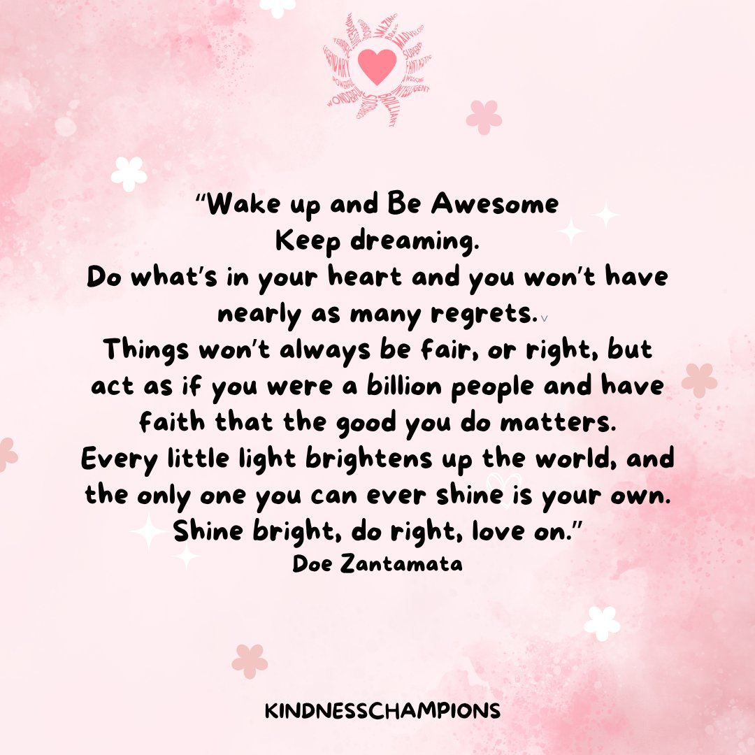 KindnessChamps's tweet image. Kindness Champions wake up and be awesome🥰
We Love You❤️
#StrongerTogether💪🏼💪🏻💪🏽💪🏿💪🏾
#Ubuntu🌻
#wakeupandbeawesome🌟
#DoeZantamata✨