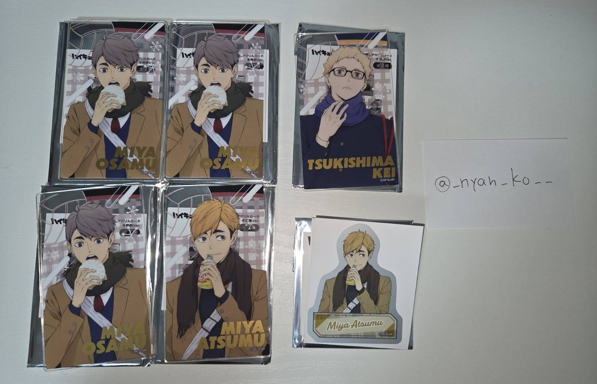 _nyan_ko__'s tweet photo. 【交換】 ハイキュー   ピクタス  カード  トレーディングステッカー  冬制服  ver  トレーディング箔押しアクリルカード  宮侑  宮治  月島  孤爪研磨  黒尾  山口  日向  北信介   角名倫太郎

譲）画像1、2

求）画像3

検索からでもお気軽にお声掛け下さい🙇🏻‍♀️ https://t.co/aRvrupb7zb