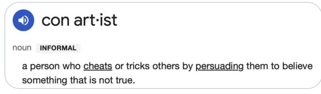 Teacher:  Billy, can you use the following term in a sentence?  “Con artist”

Billy:  “Trump is a fucking con artist.”

Teacher:  Fuck yeah, Billy.
