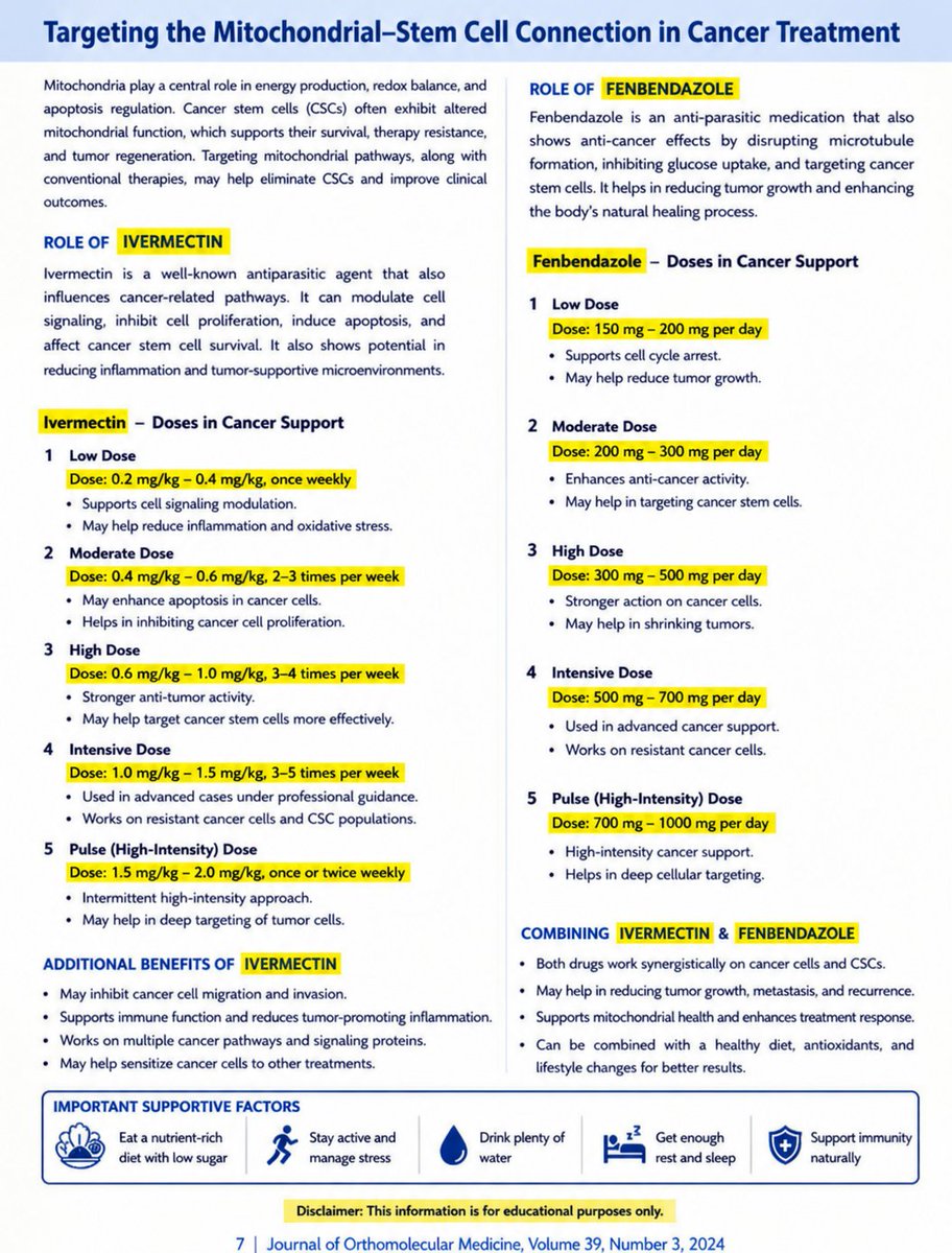 wellerectile's tweet photo. A closer look at cellular pathways and emerging discussions in modern research.
For educational purposes only.
#ivermectin #fenbendazole #medicalpost #pharmacology #healthcontent #sciencefacts #oncology #researchupdate #wellnessinfo #pharmalife #educationpost https://t.co/NvQXFabzIF