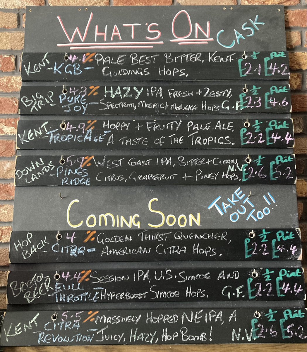 firkinalehouse's tweet image. Saturday’s Starting Selection 
Pub Open 12-9
Takeaways Always Available 
#thefirkin #folkestone #supportlocal #caskale #craftbeer #craftnotcrap #takeaway #cheese