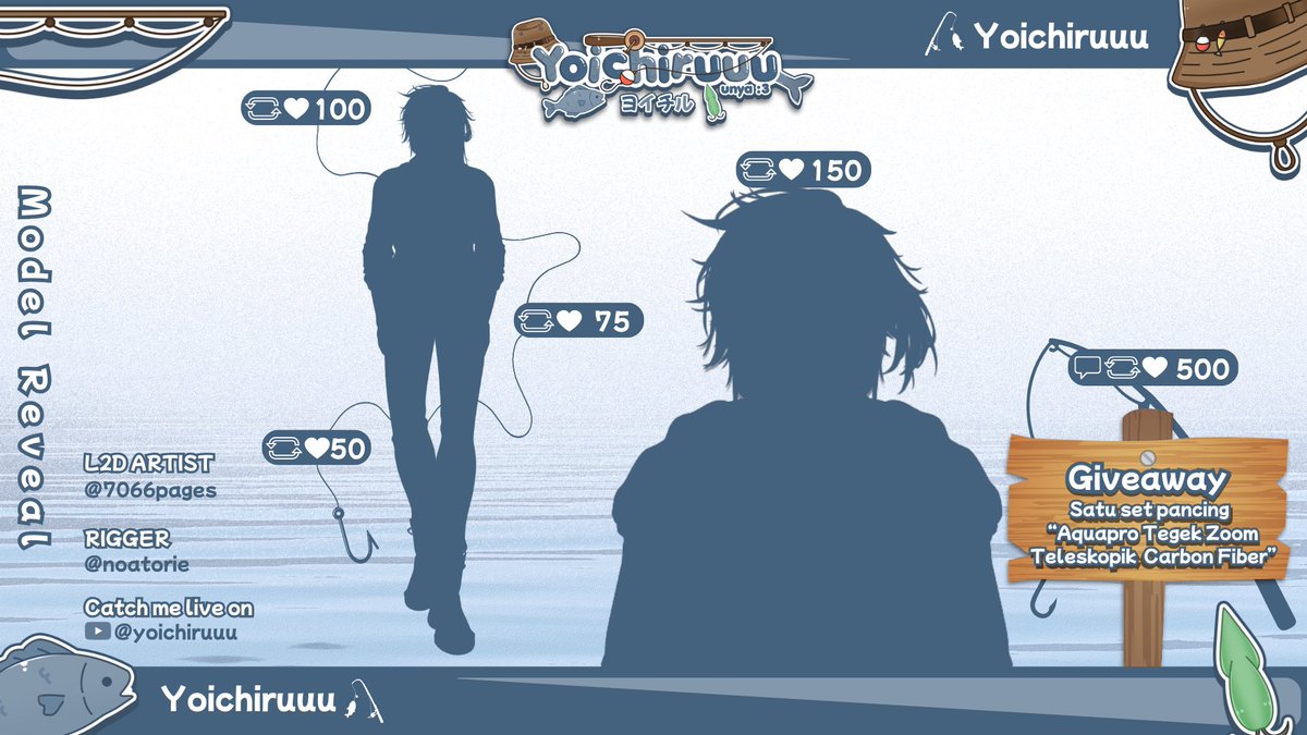Yoichirunya3's tweet image. 🎣MODEL REVEAL🎣

Yo!! Setelah penantian yang cukup lama, and finally 
ITS HERE !!

Tapi sebelumnya, bantu aku reveal model ku duluuu !!
(˶˃𐃷˂˶)

❤️ &amp;amp; 🔄  are appreciated~

BTW di ujung ada Giveaway kalo sampe :P

#Vtubers #VtuberID #VtuberUprising #vtuberdebut #modelreveal