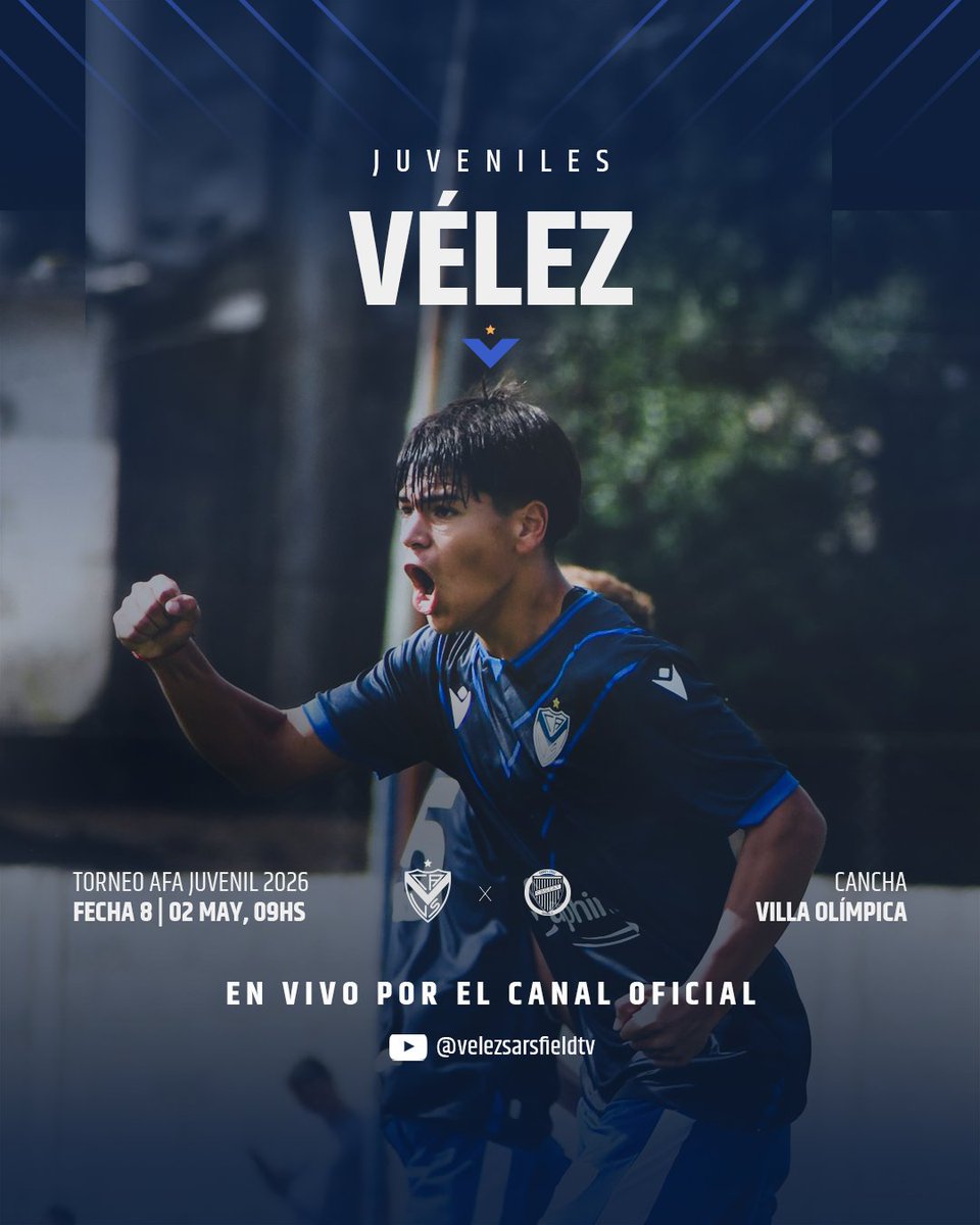 ⚽ ¡Sigue la acción en <a href="/LaFabricaVelez/">LaFaVricavelez</a>!

Por la Fecha 8 del Torneo de Divisiones Juveniles, Vélez se mide ante Godoy Cruz.

Mirá los cruces de Cuarta, Quinta y Sexta, por el canal oficial en Youtube desde las 9 h.

#JuegaVélez 🏭