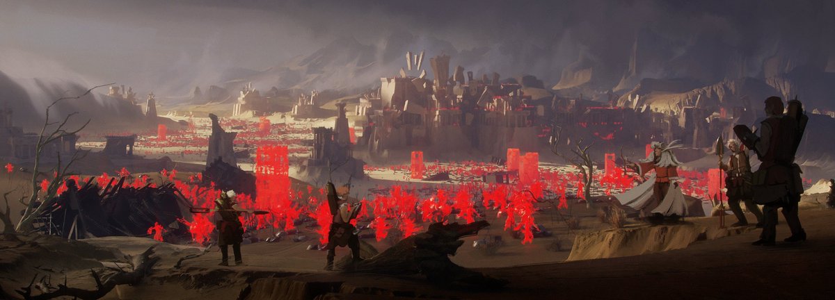 JosuSolano's tweet image. Design of The Fields of Strife in Lorehold area, for Secrets of Strixhaven, shown over the weekend at Magiccon Vegas.  

AD: @ovidiocartagena 

Shared with permission from WOTC  TM and © Wizards of the Coast   

 #strixhaven #magic #conceptart #design #illustration