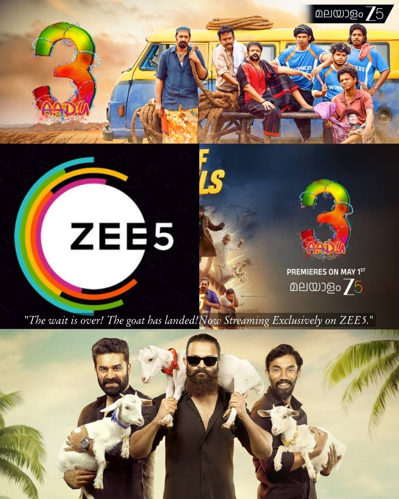 MalayalamReview's tweet image. Unreal numbers in record time 🔥
100 million streaming minutes smashed in just 7 hours!!!! 🐐

After a Big Win in Boxoffice #Aadu3 is now taking over on ZEE5 ~ 

Shaji Pappan and gang are on absolute rampage!!!

Directed by Midhun Manuel Thomas!!!!

#Zee5 #Malayalamzee5