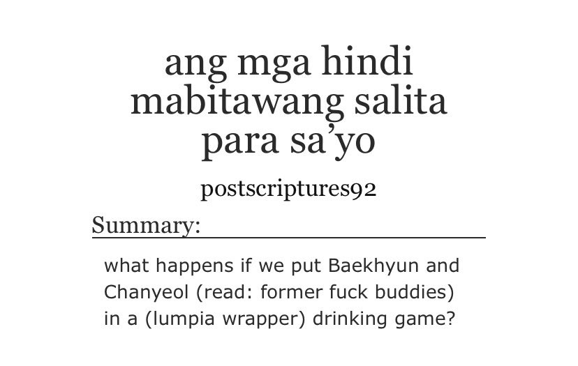 ChanBaek Filipino AU/Fic Recs tweet media