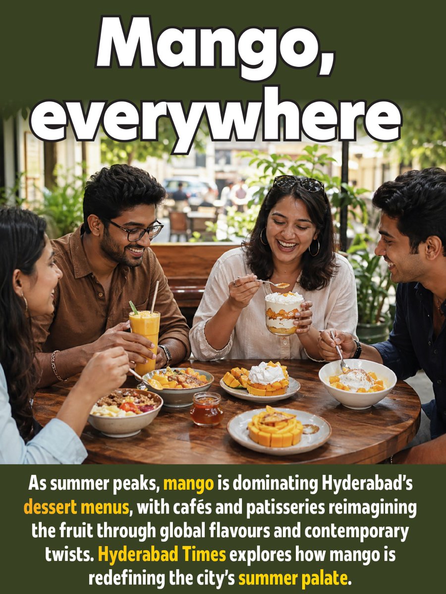 HydTimes's tweet image. #Hyderabad's #summer just got sweeter! From nostalgic flavours to global twists, #mango is taking over #dessert menus across the city. Here's how chefs are reinventing the king of fruits this season  

Read: timesofindia.indiatimes.com/entertainment/…