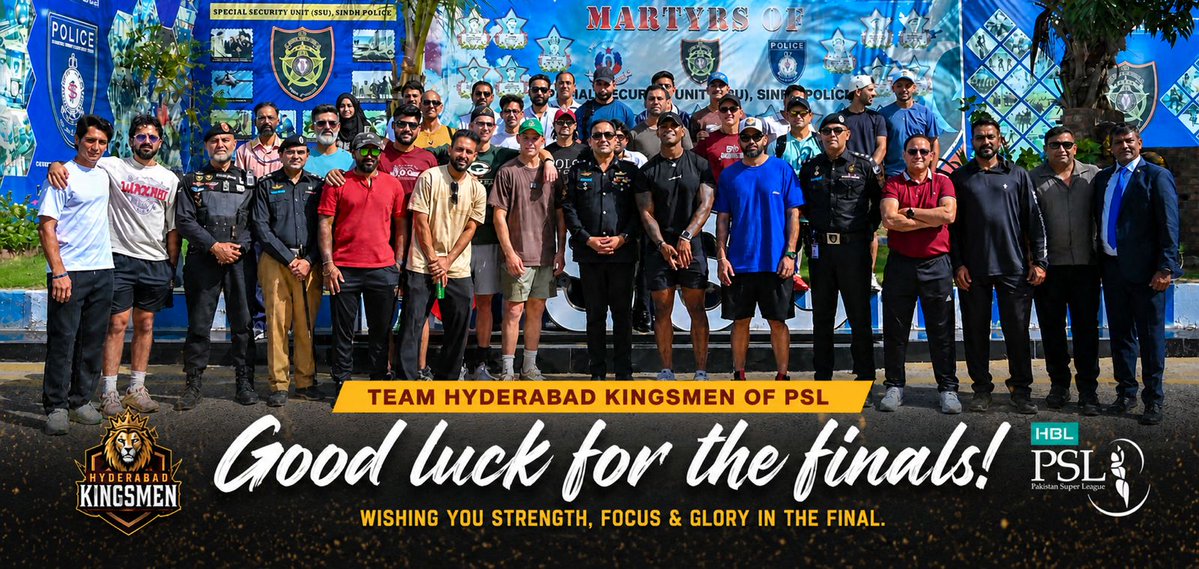 ssusindhpolice's tweet image. 𝑭𝒓𝒐𝒎 𝑺𝑺𝑼 𝑯𝒆𝒂𝒅𝒒𝒖𝒂𝒓𝒕𝒆𝒓𝒔 𝒕𝒐 𝒕𝒉𝒆 𝑷𝑺𝑳 𝑭𝒊𝒏𝒂𝒍✨

Our best wishes to Team Hyderabad Kingsmen. Wishing you strength, focus, and glory in the final.

#SSU | #PSL | #HyderabadKingsmen | #police | #cricket