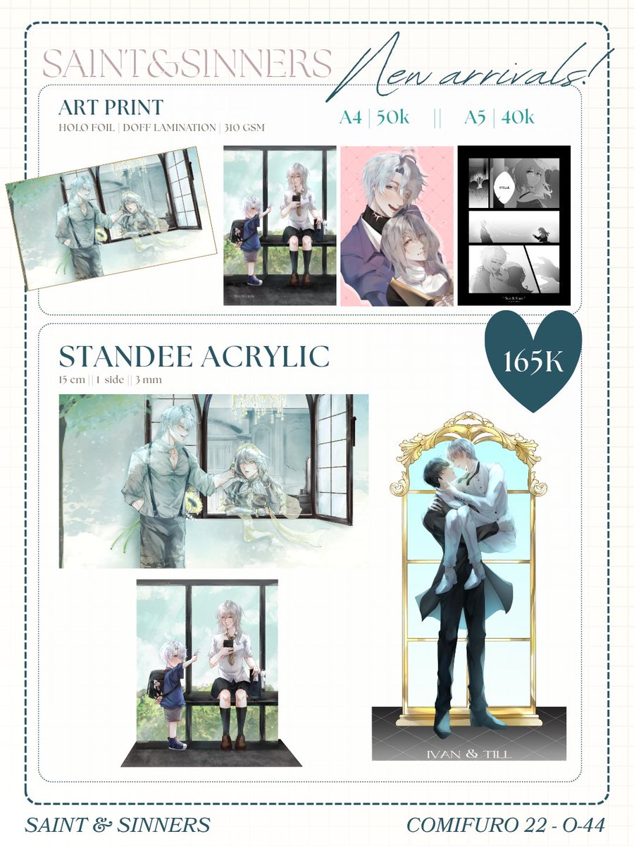 KkunYuuto's tweet photo. SAINT&amp;SINNERS is coming to #CF22!

📍Comifuro 22 (CF22) | ICE BSD, IDN
🗓️ 16 &amp; 17 May 2026
🎪 Booth 0-44AB

🌷 Like, share, and repost are appreciated 🌷

See you all VERY soon!🌷

#CF22 #Comifuro #ArtisAlley #Comifuro22 #Comifuro22catalogue https://t.co/JgwhhWO1qp