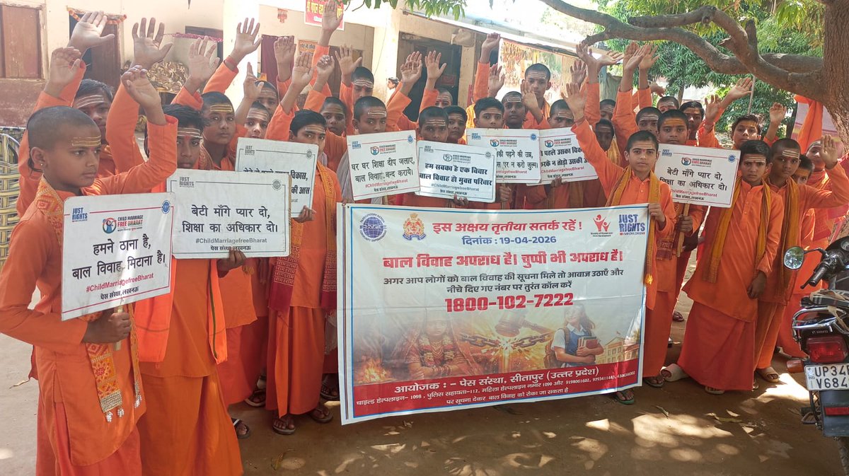 pacelko2000's tweet photo. This Akshaya Tritiya, celebrate new beginnings the right way. Behind the festivities, child marriages still happen often unnoticed and unreported. Every child deserves to learn, grow, and choose their own future.  
 Stay aware. Speak up. Take action.  #AkshayaTritiya https://t.co/qPTd4IhlbD