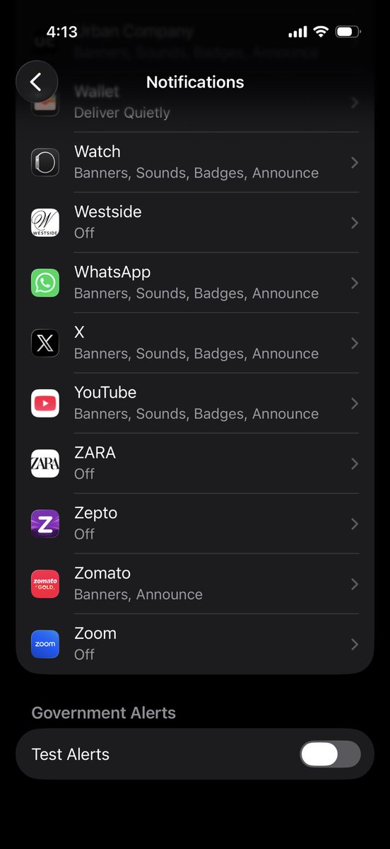 aditigera's tweet photo. I had govt alerts toggled off in my notification settings and still received it like what else can I do to be irrelevant in your prod testing, my friend https://t.co/CLNOurYyQG