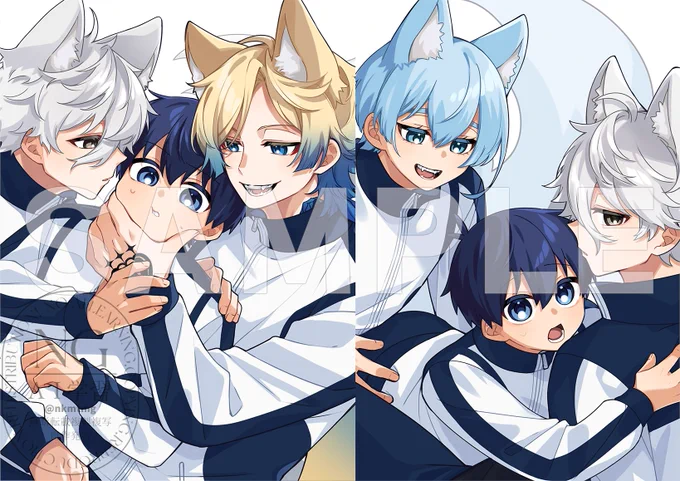 5/6の青エゴ新刊サンプルとノベルティのお知らせです(1/2) isgサンドのイラスト本です! A5正方形/16P/フルカラー カップリングは画像をご確認ください